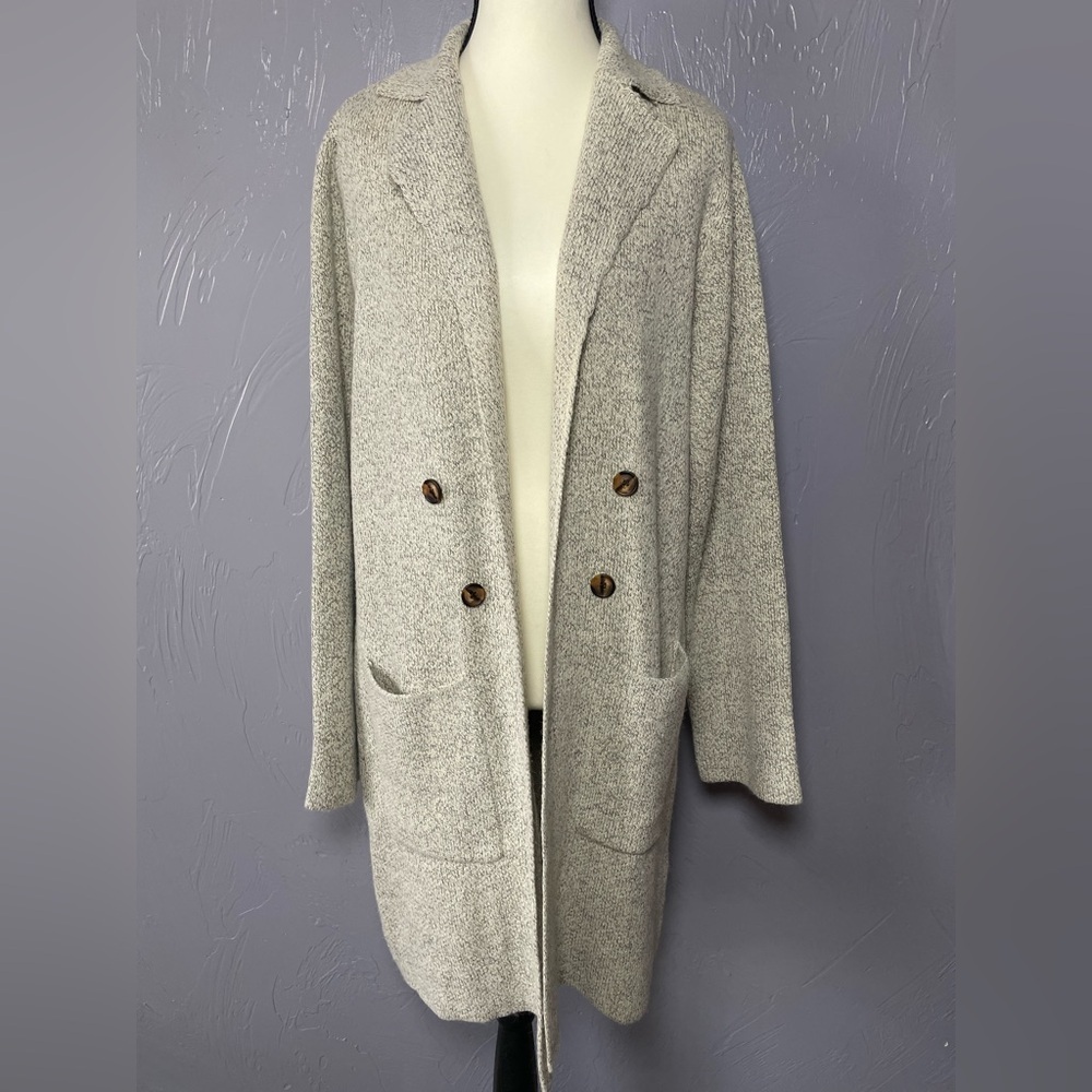 Staccato Women's Size Large Long Knit Open Front Cardigan - Picture 4 of 10